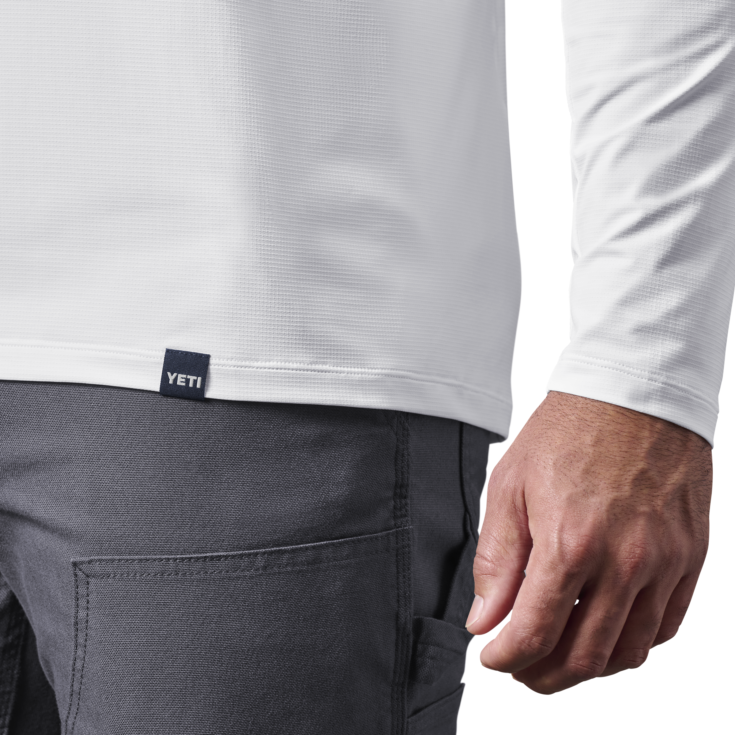 Men's Hooded Ultra Lightweight Sunshirt White - Image 7