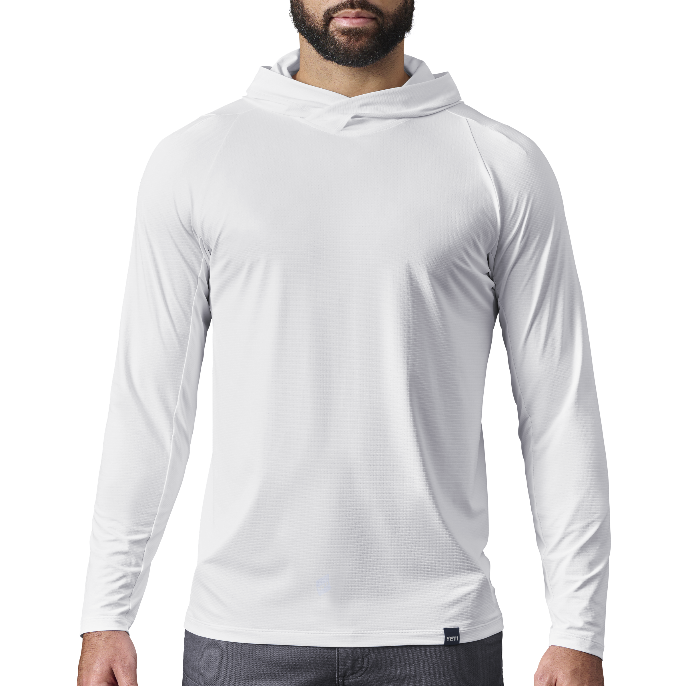 Men's Hooded Ultra Lightweight Sunshirt White - Image 6