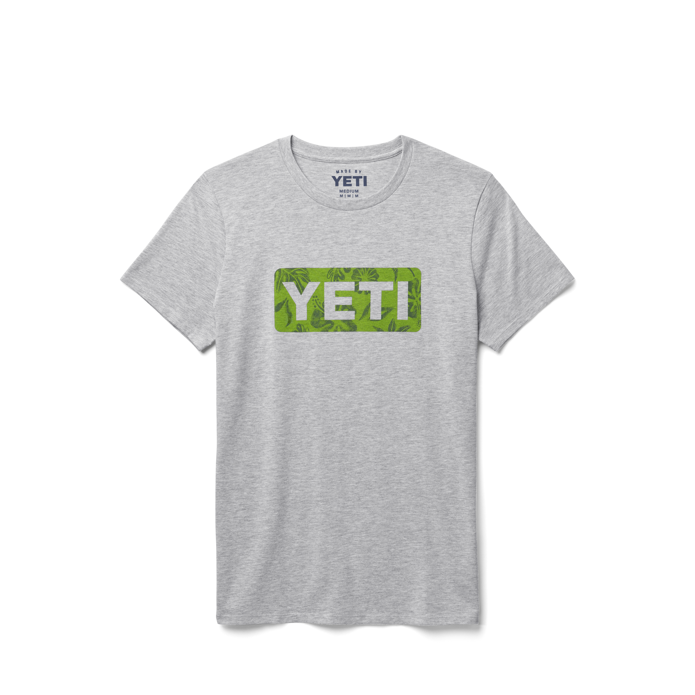 Womens Floral Logo Badge Short Sleeve T-Shirt Heather Grey