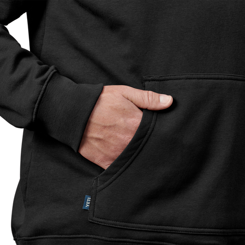 Brushed Fleece Hoodie Black - Image 3