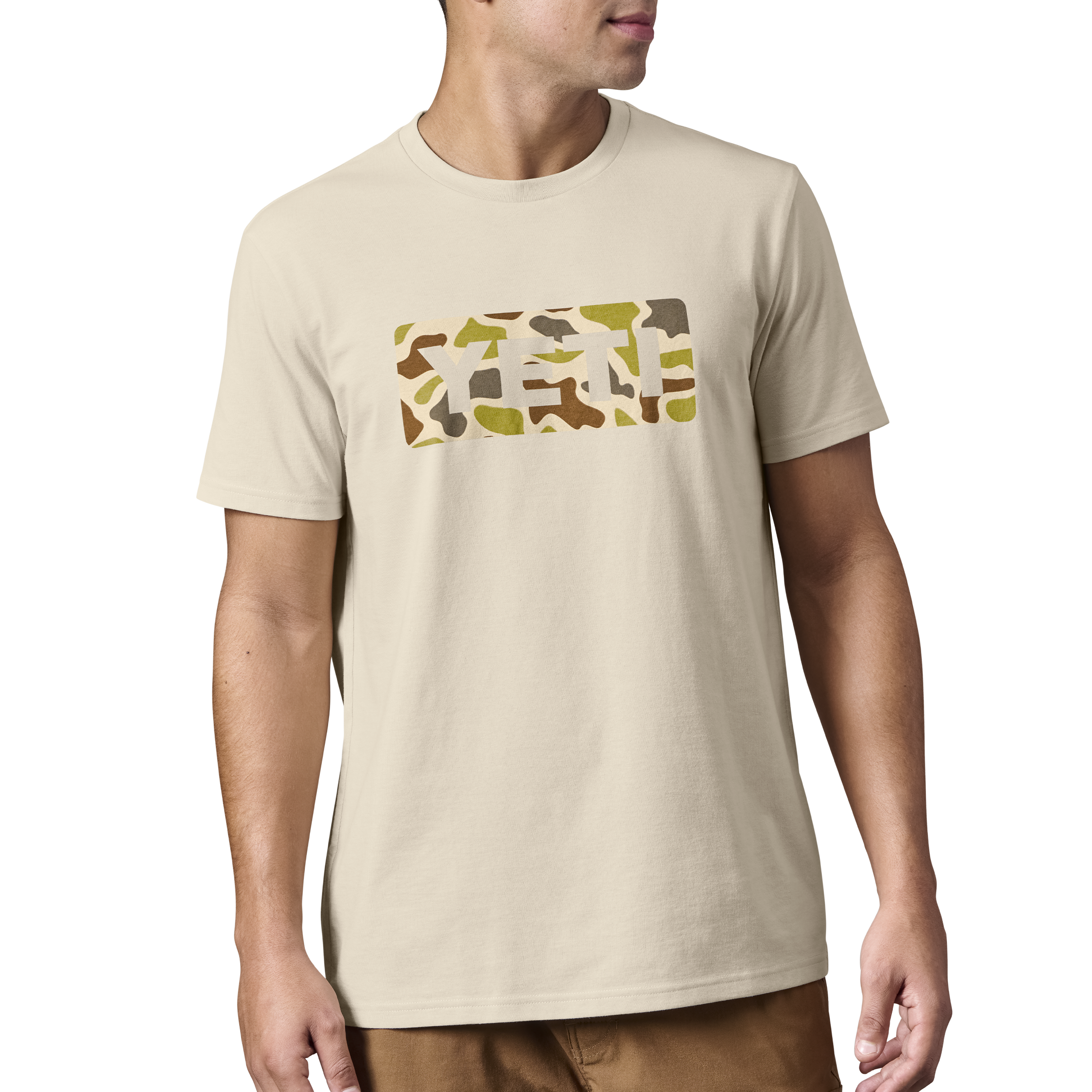 Camo Logo Badge Short Sleeve T-Shirt Sand - Image 2